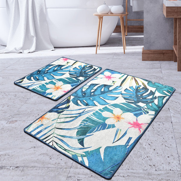 Bless international 100 Velvet Fabric Bath Rug with NonSlip Backing